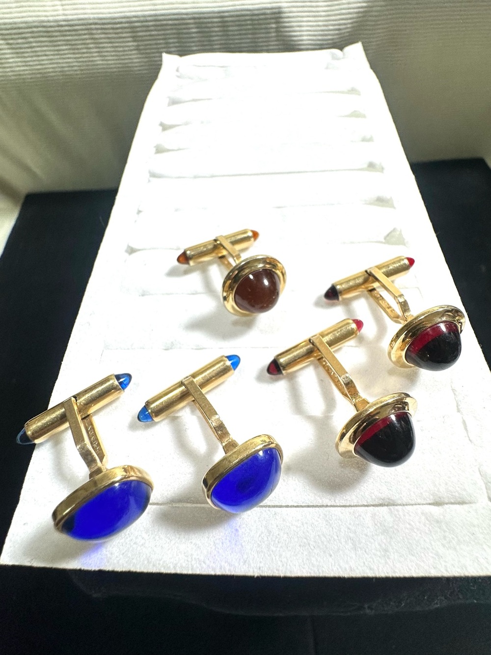 🔥Bundle of (2+1) Vtg Krementz Mogul Cabochon Cuff Links 2-Sets + 1-Single